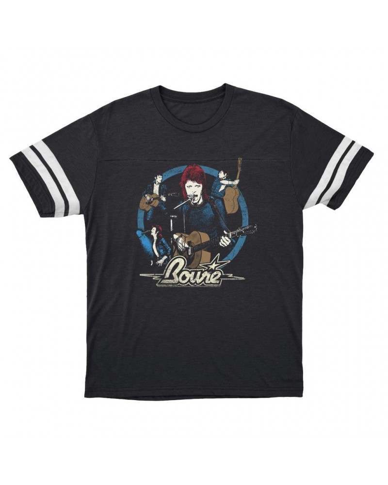 David Bowie T-Shirt | Collage Design Distressed Football Shirt $12.19 Shirts
