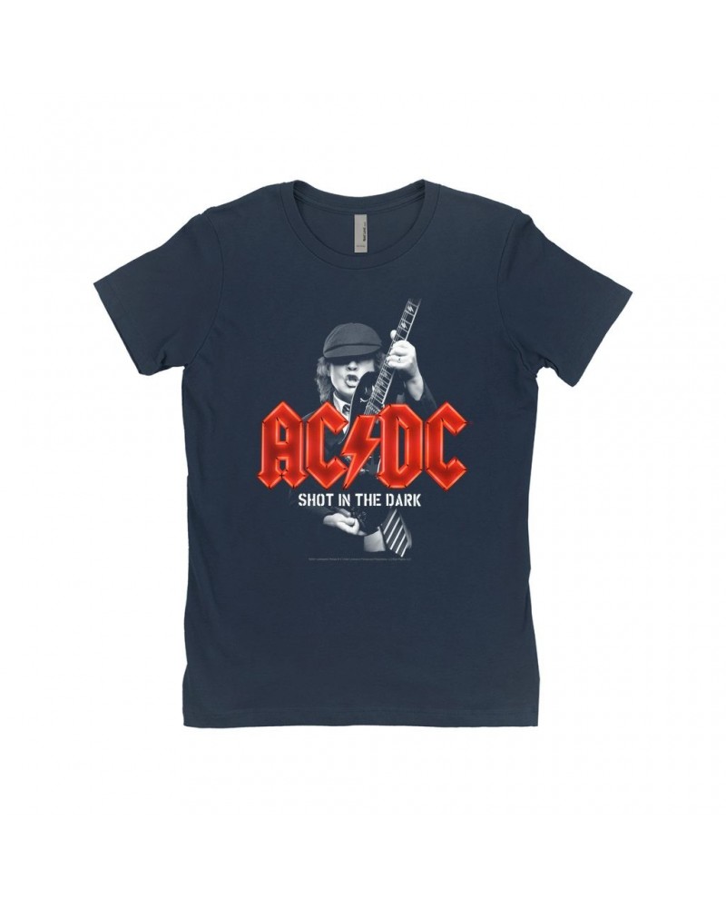 AC/DC Ladies' Boyfriend T-Shirt | PWR Up Shot In The Dark Neon Lights Shirt $9.98 Shirts