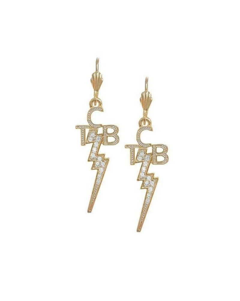 Elvis Presley Lowell Hays 18K Gold Plated TCB Earrings with Swarovski Crystals $44.10 Accessories