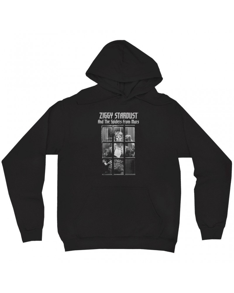 David Bowie Hoodie | Ziggy Stardust And The Spiders From Mars Design White Hoodie $12.78 Sweatshirts