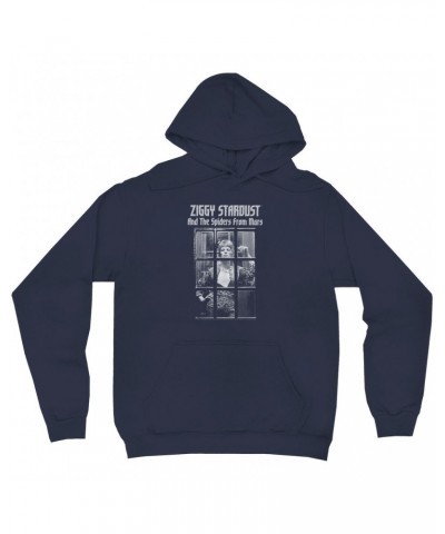 David Bowie Hoodie | Ziggy Stardust And The Spiders From Mars Design White Hoodie $12.78 Sweatshirts