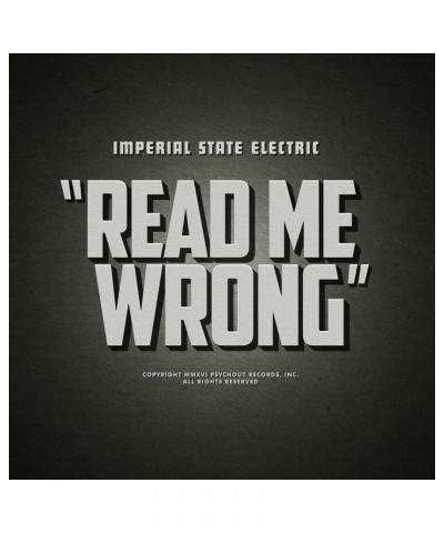 Imperial State Electric Read Me Wrong Vinyl Record $4.39 Vinyl