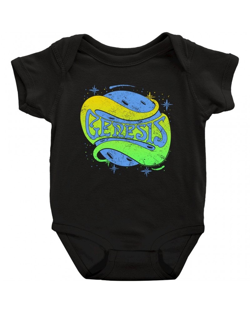 Genesis Baby Short Sleeve Bodysuit | Retro Planetary Logo Distressed Bodysuit $9.58 Kids