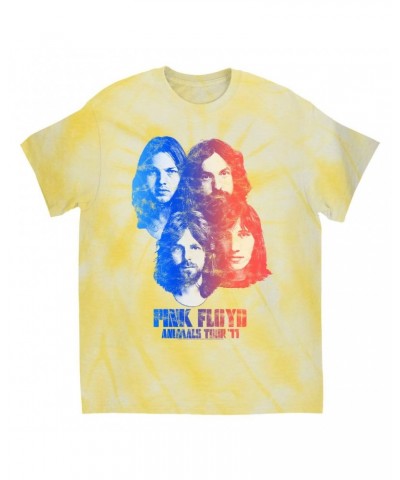 Pink Floyd T-Shirt | Group Ombre Animals '77 Tour Image Distressed Tie Dye Shirt $8.89 Shirts
