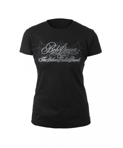 Bob Seger & The Silver Bullet Band Classic Logo Women's Roses Tee $13.78 Shirts