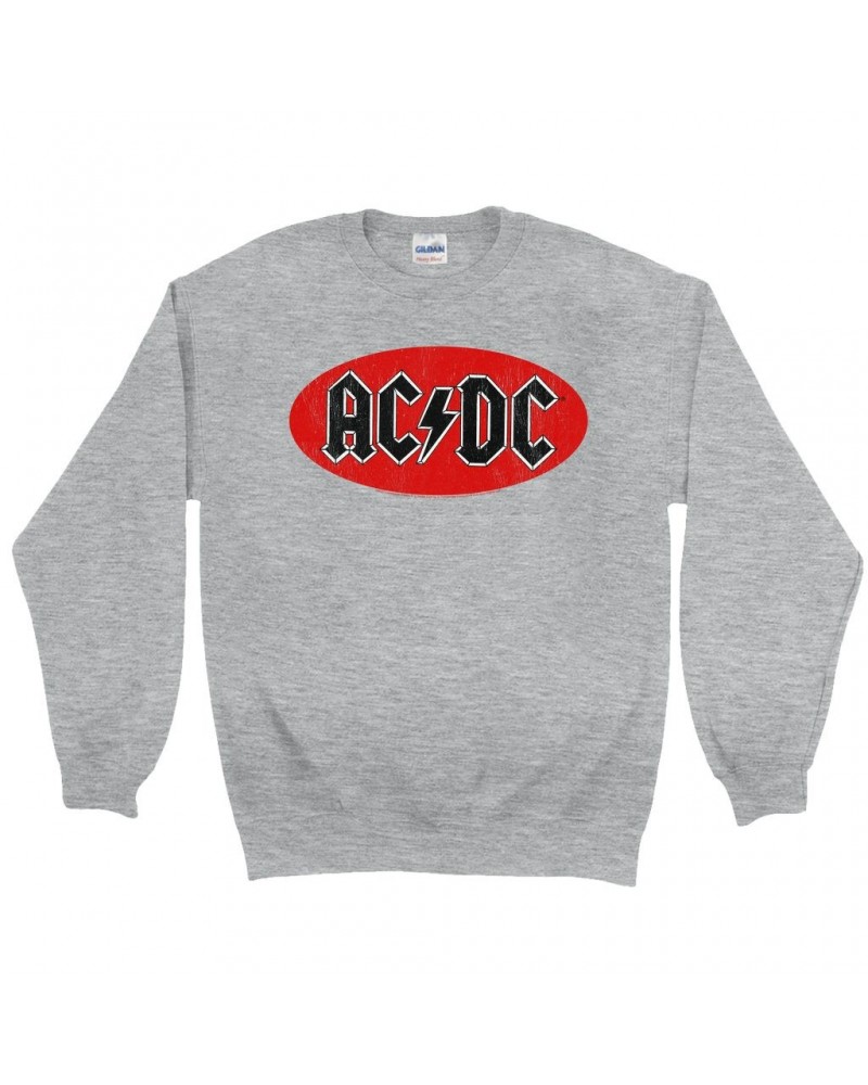 AC/DC Sweatshirt | Bumper Sticker Logo Distressed Sweatshirt $13.63 Sweatshirts