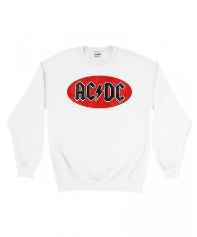 AC/DC Sweatshirt | Bumper Sticker Logo Distressed Sweatshirt $13.63 Sweatshirts