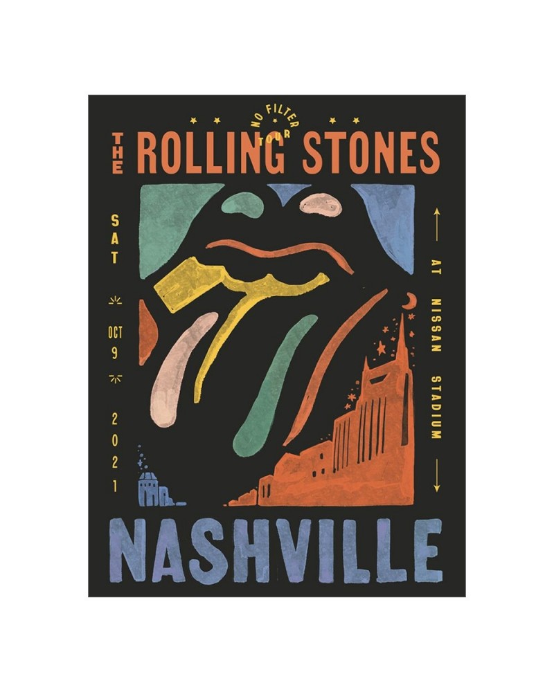 The Rolling Stones Nashville No Filter 2021 Tour Lithograph $17.20 Decor