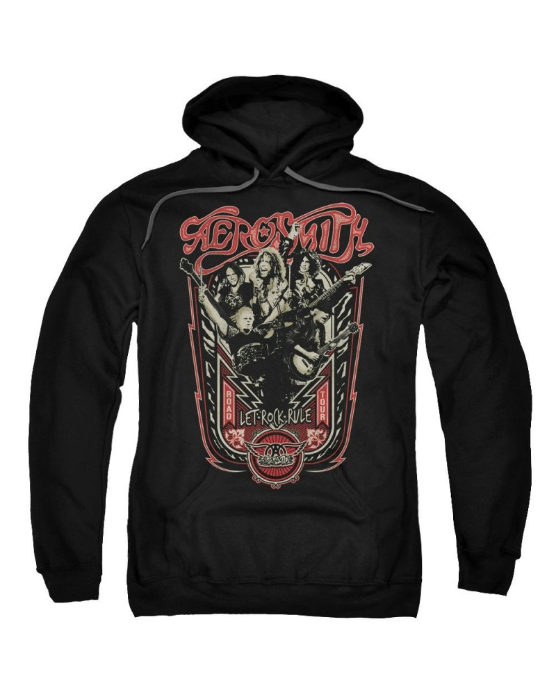 Aerosmith Hoodie | LET ROCK RULE Pull-Over Sweatshirt $15.05 Sweatshirts