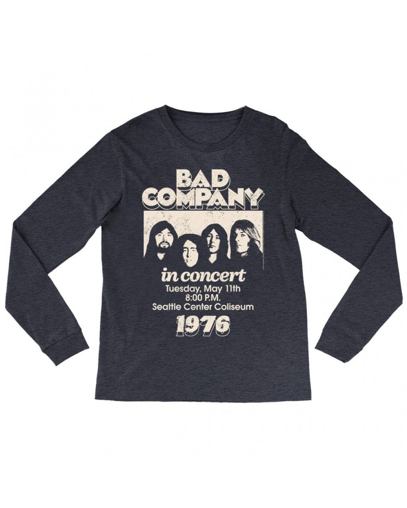 Bad Company Long Sleeve Shirt | Live In Concert Seattle Center 1976 Shirt $10.78 Shirts