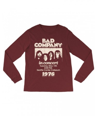 Bad Company Long Sleeve Shirt | Live In Concert Seattle Center 1976 Shirt $10.78 Shirts