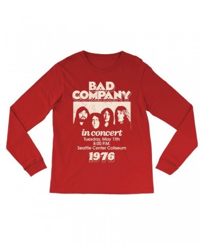 Bad Company Long Sleeve Shirt | Live In Concert Seattle Center 1976 Shirt $10.78 Shirts