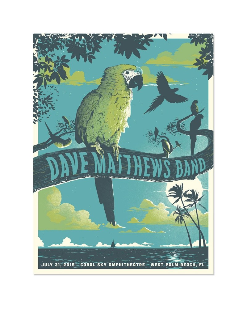 Dave Matthews Band Show Poster – West Palm Beach FL 7/31/2015 $15.20 Decor