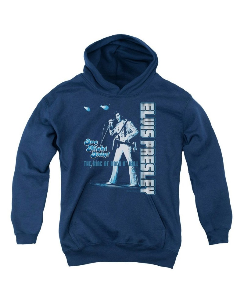 Elvis Presley Youth Hoodie | ONE NIGHT ONLY Pull-Over Sweatshirt $13.34 Sweatshirts