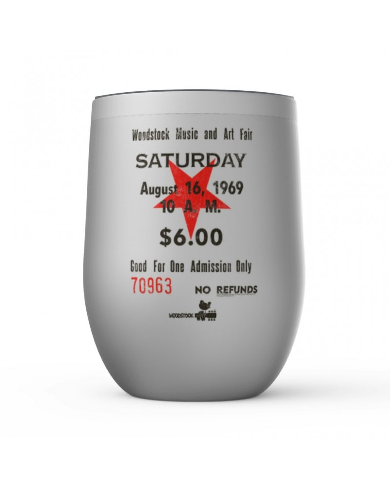 Woodstock Wine Tumbler | Music And Art Fair Ticket Stub Design Stemless Wine Tumbler $9.41 Drinkware