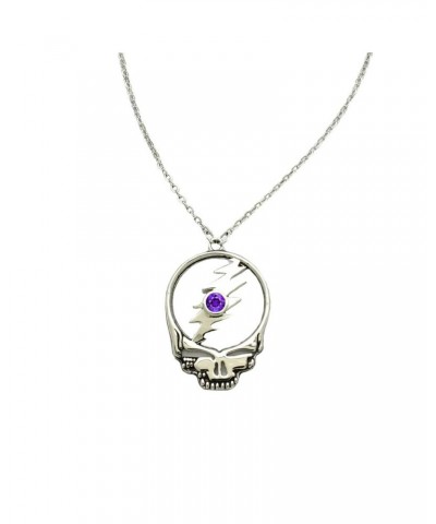 Grateful Dead Stealie February Amethyst Birthstone Necklace $43.12 Accessories