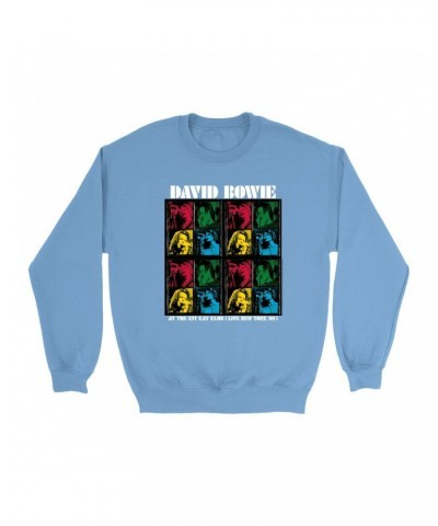 David Bowie Bright Colored Sweatshirt | Kit Kat Klub Collage Sweatshirt $15.03 Sweatshirts