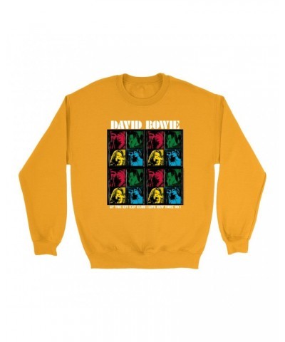 David Bowie Bright Colored Sweatshirt | Kit Kat Klub Collage Sweatshirt $15.03 Sweatshirts