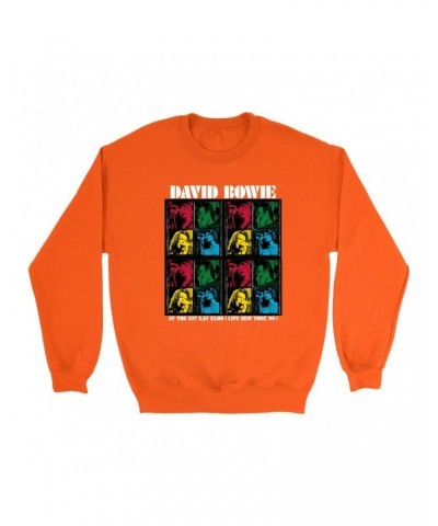 David Bowie Bright Colored Sweatshirt | Kit Kat Klub Collage Sweatshirt $15.03 Sweatshirts