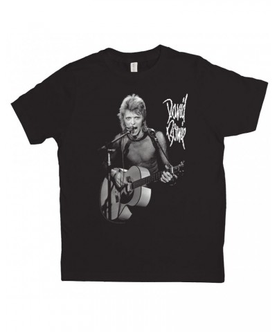 David Bowie Kids T-Shirt | Mick Rock Photo In Concert Kids Shirt $9.18 Kids