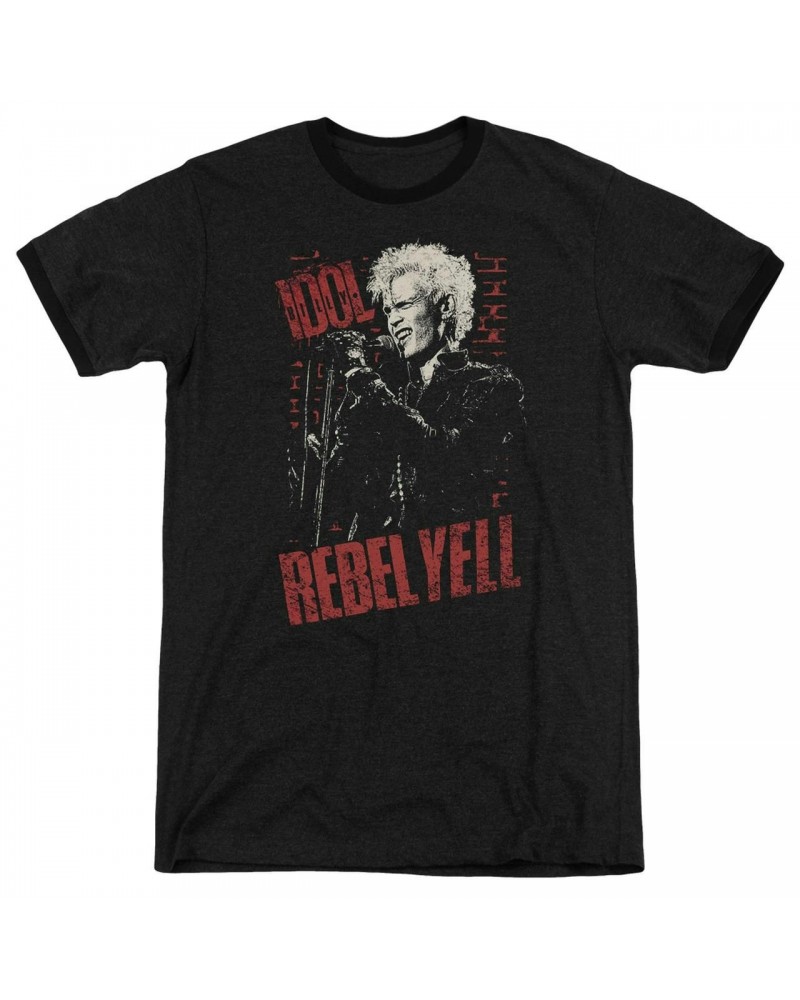 Billy Idol Shirt | BRICK WALL Premium Ringer Tee $9.66 Shirts