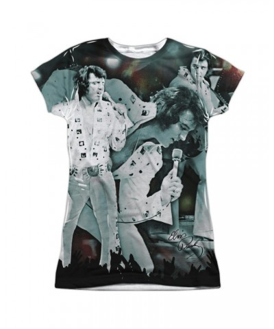 Elvis Presley Junior's T Shirt | NOW PLAYING (FRONT/BACK PRINT) Sublimated Tee $8.84 Shirts