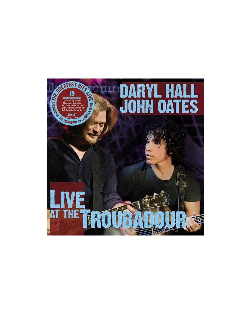 Daryl Hall & John Oates LIVE AT THE TROUBADOR CD $6.20 CD