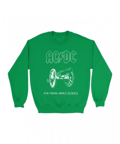 AC/DC Bright Colored Sweatshirt | For Those About To Rock Black And White Image Sweatshirt $13.63 Sweatshirts