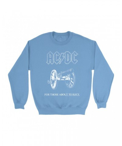 AC/DC Bright Colored Sweatshirt | For Those About To Rock Black And White Image Sweatshirt $13.63 Sweatshirts