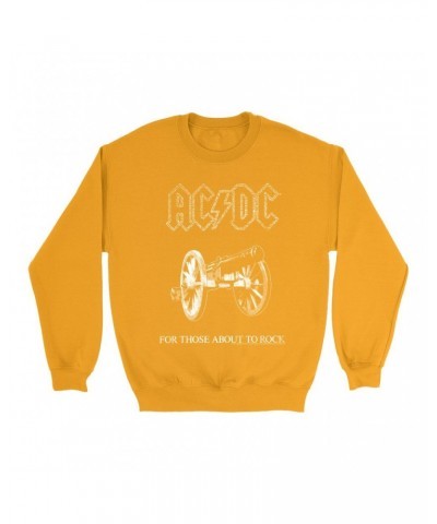 AC/DC Bright Colored Sweatshirt | For Those About To Rock Black And White Image Sweatshirt $13.63 Sweatshirts