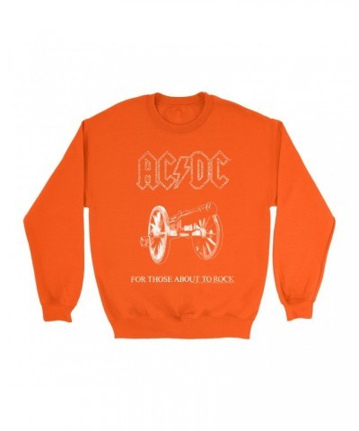 AC/DC Bright Colored Sweatshirt | For Those About To Rock Black And White Image Sweatshirt $13.63 Sweatshirts