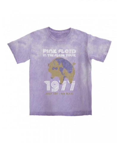Pink Floyd T-shirt | In The Flesh 1977 NYC Concert Distressed Color Blast Shirt $9.28 Shirts
