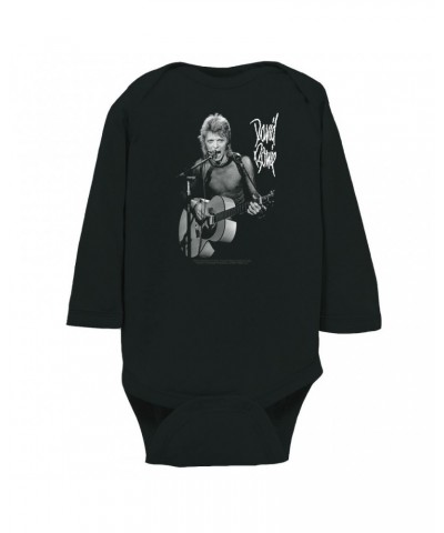 David Bowie Long Sleeve Bodysuit | Mick Rock Photo In Concert Bodysuit $12.98 Shirts