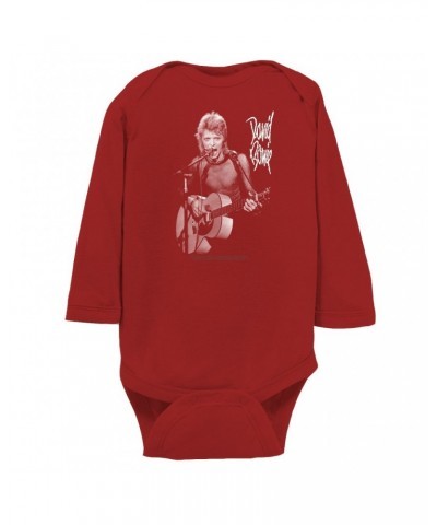 David Bowie Long Sleeve Bodysuit | Mick Rock Photo In Concert Bodysuit $12.98 Shirts