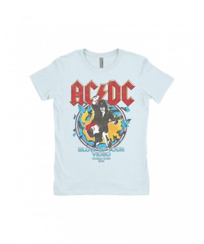 AC/DC Ladies' Boyfriend T-Shirt | Blow Up Your Video World Tour 1988 Distressed Shirt $8.23 Shirts