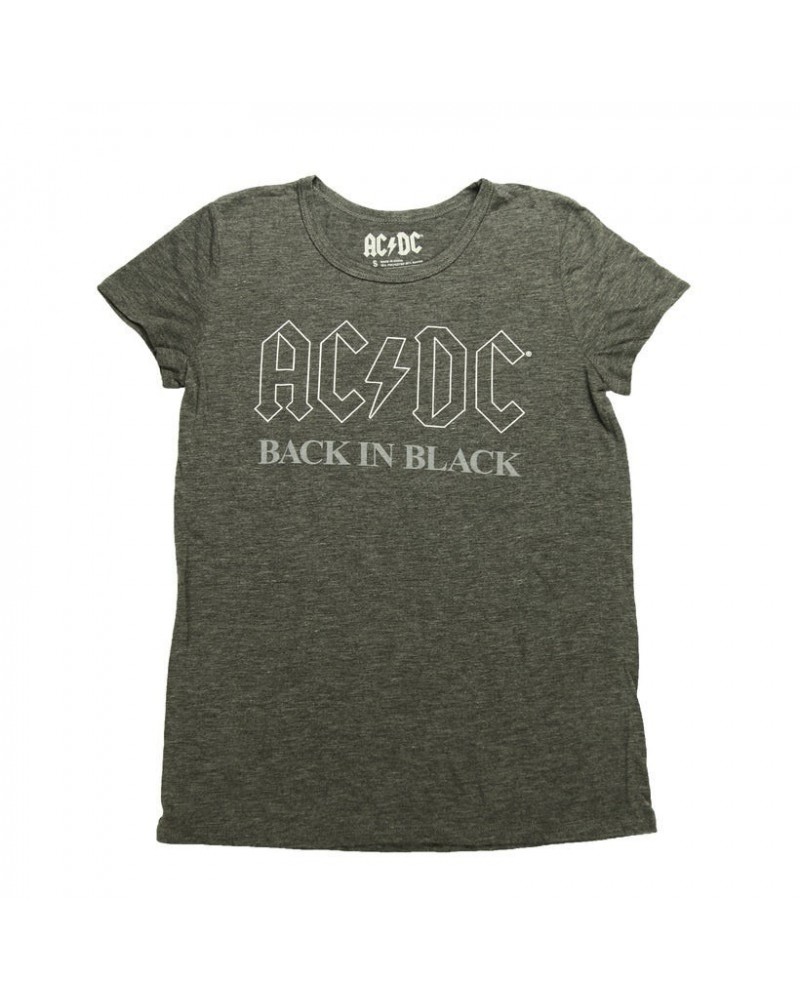 AC/DC Back In Black White Outline T-Shirt $4.80 Shirts