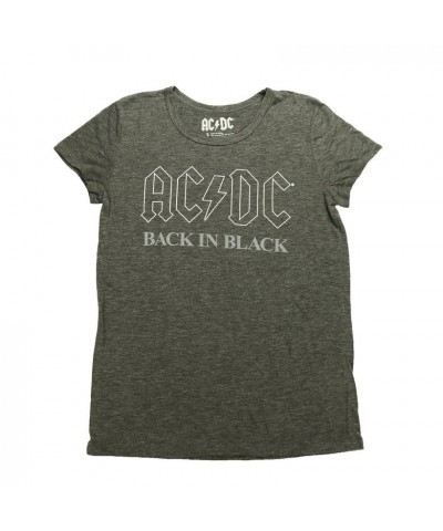 AC/DC Back In Black White Outline T-Shirt $4.80 Shirts