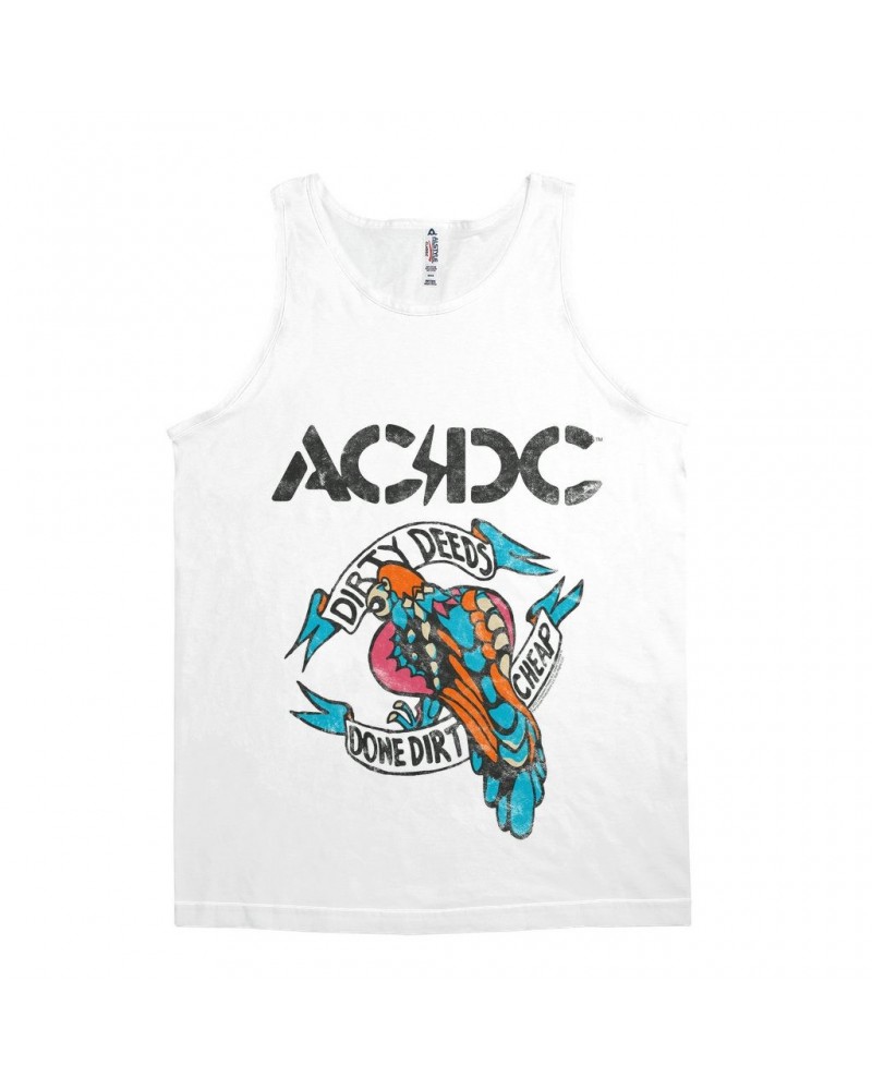 AC/DC Unisex Tank Top | Colorful Dirty Deeds Done Dirt Cheap Tattoo Distressed Shirt $8.98 Shirts