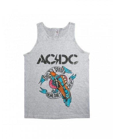 AC/DC Unisex Tank Top | Colorful Dirty Deeds Done Dirt Cheap Tattoo Distressed Shirt $8.98 Shirts