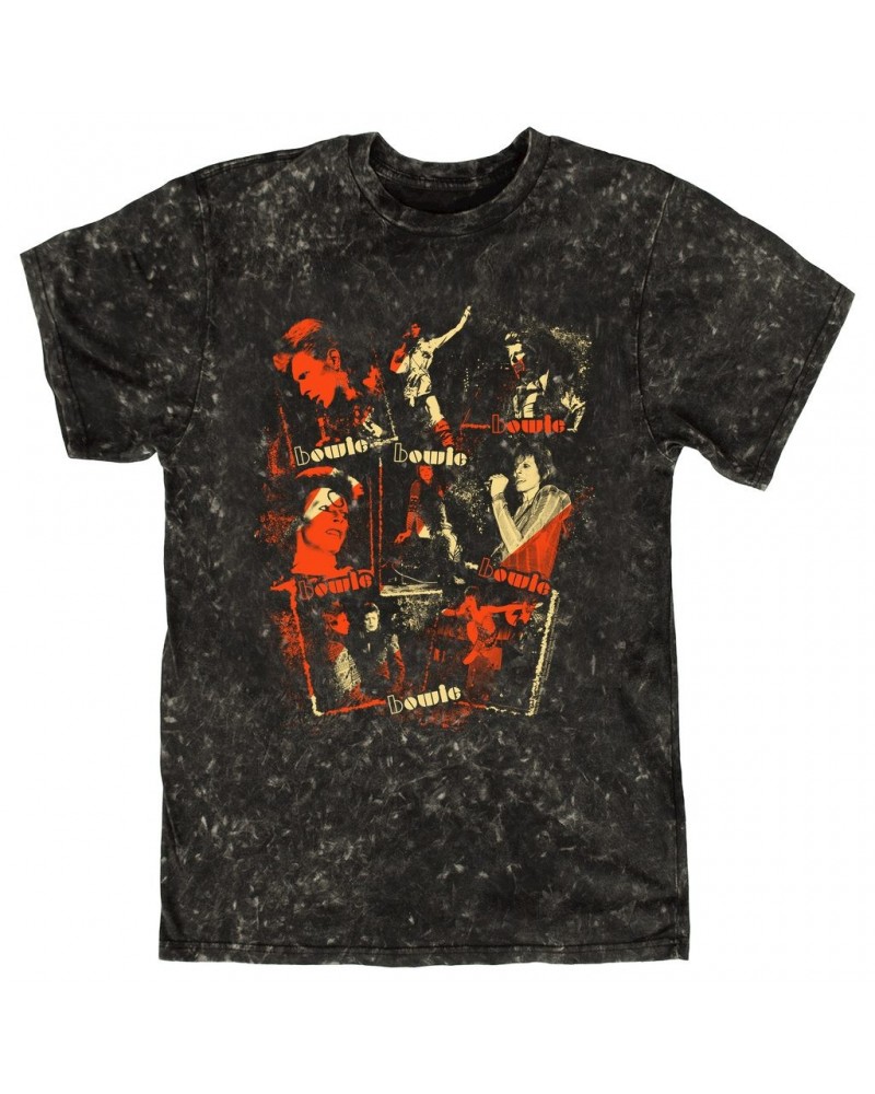 David Bowie T-shirt | Ziggy Stardust Photo Collage Distressed Mineral Wash Shirt $10.18 Shirts